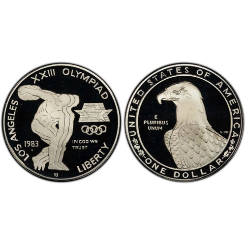 コレクション 1983 OLYMPIC DOLLAR .900 FINE SILVER 1983 Olympic Dollar. 900 Fine Silver Proof Coin. U.s. Mint