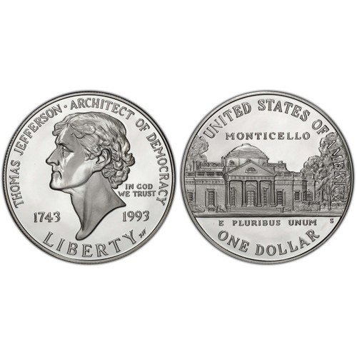 Buy 1993 Jefferson Dollar GEM Proof online at Bullion Shark.
