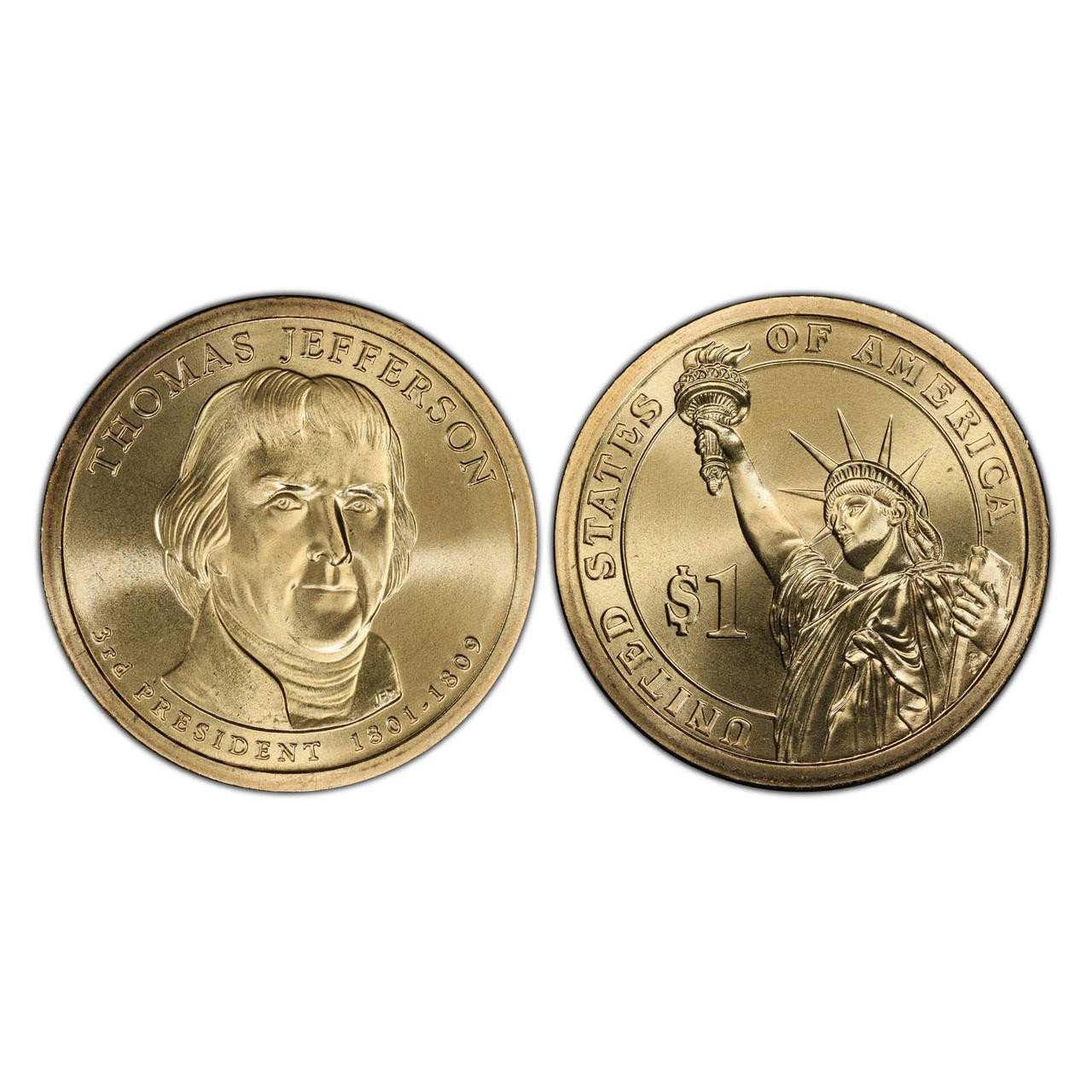 Buy 2007-P Thomas Jefferson Presidential Dollar online.