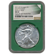 Bullionshark 2011 (2010) Silver Eagle NGC MS69 - Early Production 