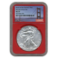 Bullionshark 2011 (S) Silver Eagle NGC MS70 - Struck at San Francisco 