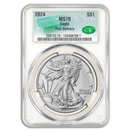 Bullionshark 2024 $1 American Silver Eagle CAC MS70 First Delivery (Monster Box Label) 