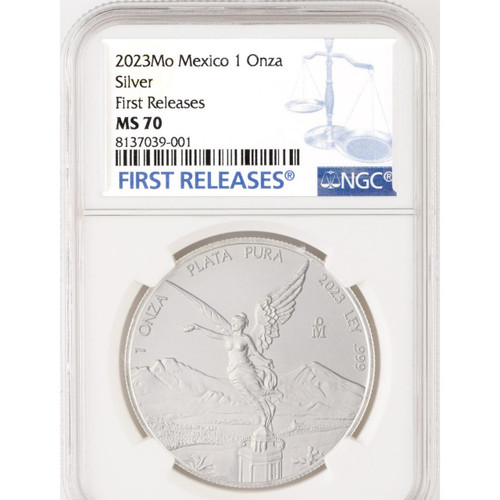 2023Mo Mexico Silver 1 Onza NGC MS 70 First Releases
