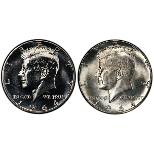 Buy 1964 Kennedy Half Dollar Proof & Uncirculated 2pc Set