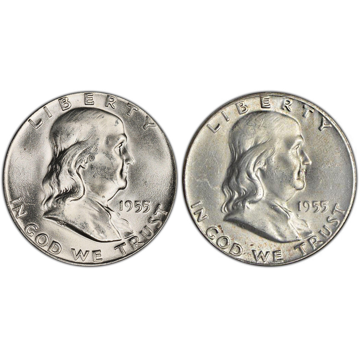 1955 Franklin Half Dollar - Standard \u0026 \, image size:1200x1200