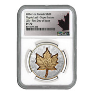 Bullionshark 2024 1 oz Silver Super Incuse Maple Leaf NGC PF70 FDI 