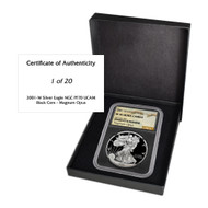 Bullionshark 2001-W Silver Eagle NGC PF70 UCAM Magnum Opus - 1 of 20 with COA and Box 