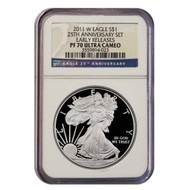 Bullionshark 2011-W Silver Eagle NGC PF70 UCAM - 25th Anniversary Set 