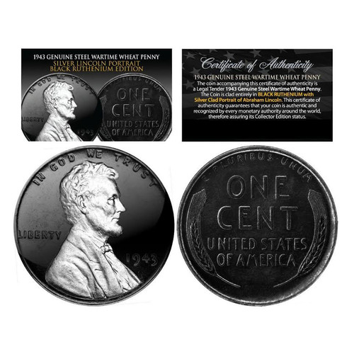 SET Of 3 Genuine 1943 Steel Wheat Pennies | Wartime U.S. Coin Collection, Uncirculated Condition, Rare Steel Version