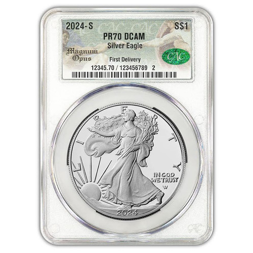 Buy 2024-S Proof Silver Eagle CAC PR70 Magnum Opus Online