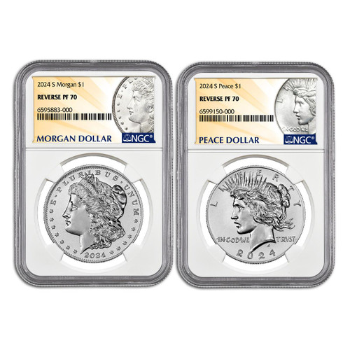 2024-S Reverse Proof Morgan & Peace Dollar NGC rev PF70