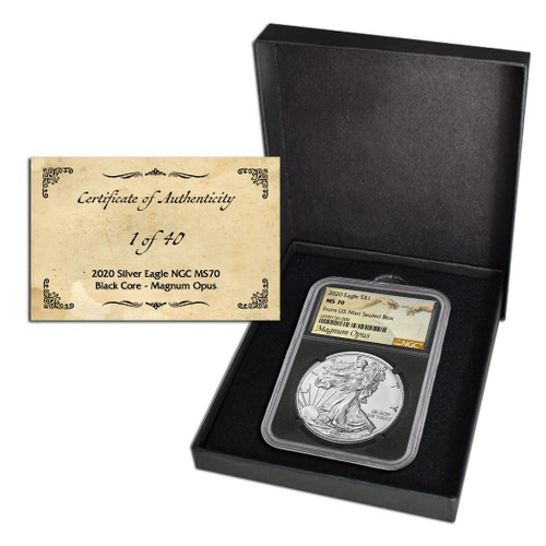 Buy 2020 Silver Eagle NGC MS70 Black Core Magnum Opus (Mint Sealed