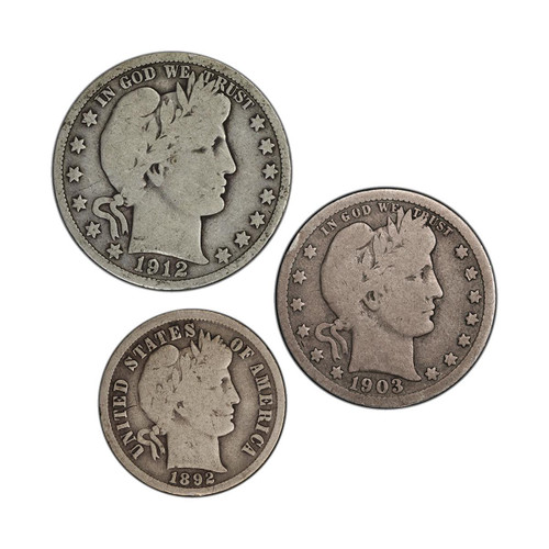 Buy Barber Dime, Quarter, & Half Dollar 3pc Coin Collection - Decade ...
