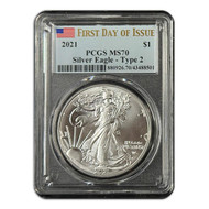 【新品】Silver Eagleイーグル銀貨2021 PCGS MS70 T1 2021 American Silver Eagle (Type 2) MS-70 PCGS (FirstStrike®) | eBay