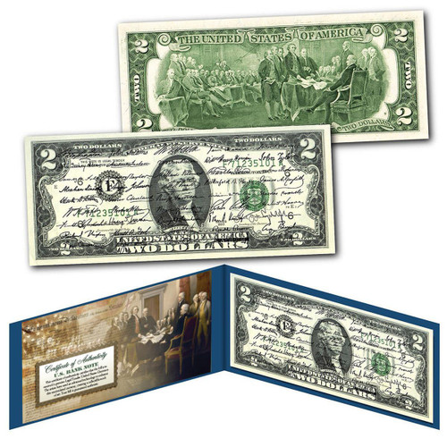Colorized Abraham Lincoln $2 Bill – US Legal Tender, 2017, Uncirculated