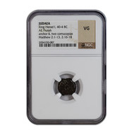 Bullionshark King Herod I 40-4 BC Prutah NGC VG