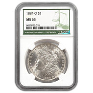 Bullionshark 1884-O Morgan Dollar NGC MS63 - Green Label
