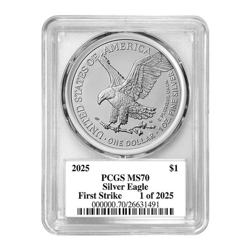 2025 Silver Eagle PCGS MS70 1 of 2025 - Co-founder Signed