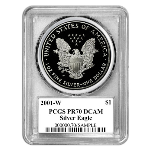 2001-W Silver Eagle PCGS PR70 DCAM - TD Rogers (The First 