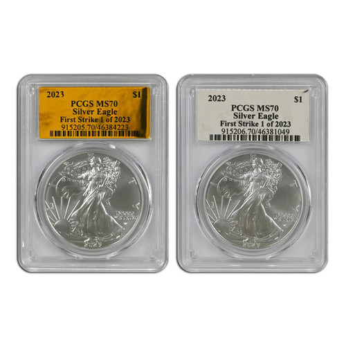 2023 Silver Eagle PCGS MS70 First Strike 1 of 2023 (Gold and