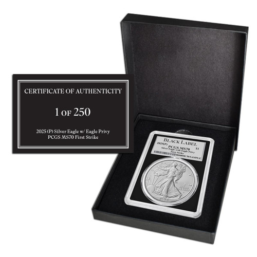 2025 (P) Silver Eagle PCGS MS70 FS Eagle Privy - Black Label
