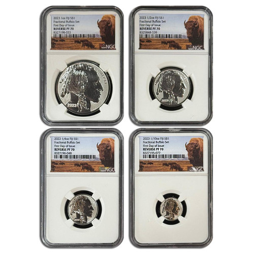 2023 4pc Fractional Silver Buffalo Set NGC rev PF70 FDI