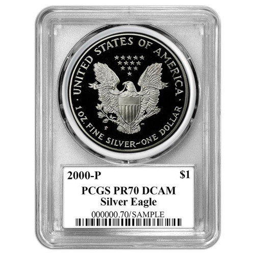 2000-P Silver Eagle PCGS PR70 DCAM - TD Rogers (The Last 