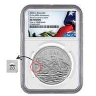 2024 1 oz Silver D-Day 80th Anniversary NGC MS70 Matte- One of