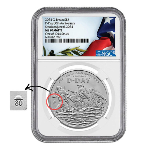 2024 1 oz Silver D-Day 80th Anniversary NGC MS70 Matte- One of