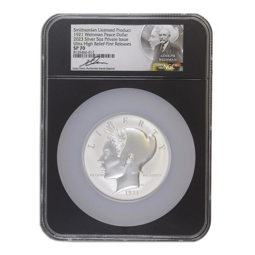 愛用 FR 5oz 2023 Smithsonian High Ultra Dollar Peace Weinman 1921 クラシック