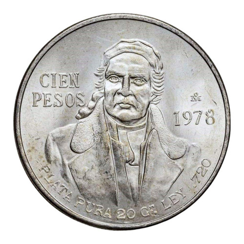 1978 Mexico Silver 100 Pesos Brilliant Uncirculated display picture 2