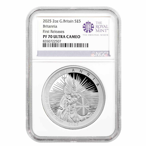 ngc 2025 英国　1オンス PF70 UCAM 36枚　超希少　銀貨 2025-pound5-2-oz-silver-