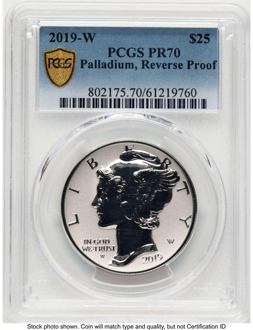 2019-W $25 Reverse Proof Palladium Eagle Coin PCGS rev PR70 One-Ounce ...