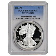 2004-W American Silver Eagle Proof - PCGS PR70 DCAM - Bullion Shark