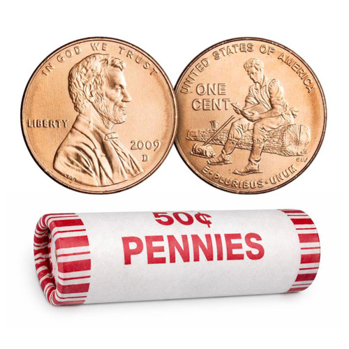 2009-D Lincoln Cent Formative Years 50-Coin Roll BU – 2009 Penny