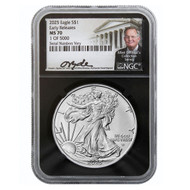 2025 Silver Eagle NGC MS70 Early Releases Black Core - David J