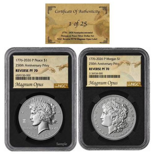 1776 - 2026 Semiquincentennial Morgan & Peace Silver Dollar Set