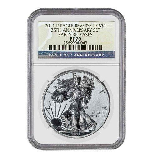 2011 P Reverse Proof Silver Eagle NGC PF70 25th Anniversary Set