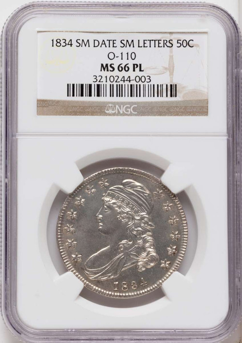 1834 50C Bust Half Dollar Coin NGC MS66 Small Date - Small Letters - O ...