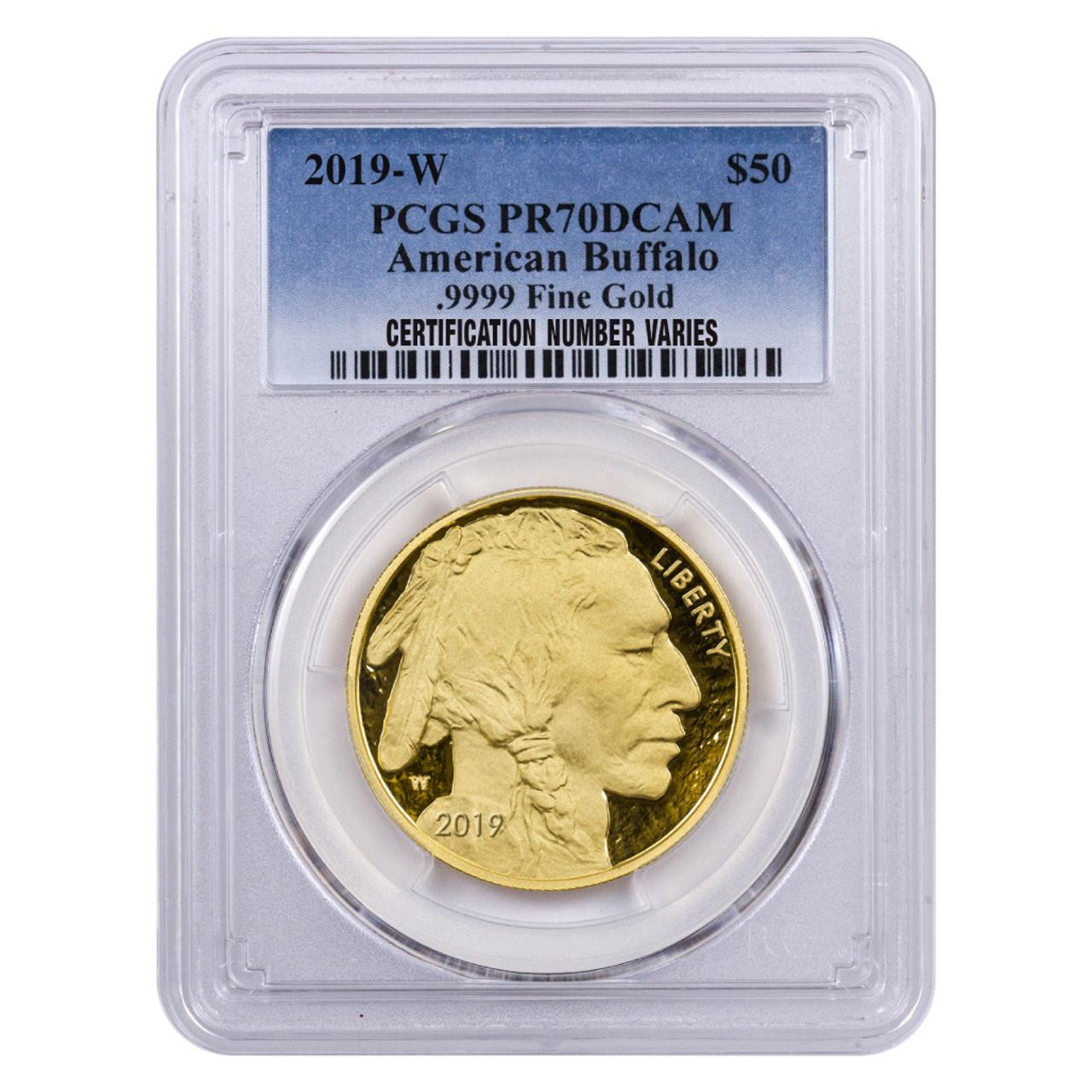 2019 $50 Proof Gold Buffalo PCGS PR70 DCAM - Bullion Shark