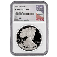 2018-W Silver Eagle NGC PF70 UCAM John Mercanti Signed - Bullion Shark