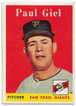 Paul Giel 1958 Topps Card 308