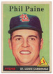 Phil Paine 1958 Topps Card 442 A Phil Paine 1958 Topps Card 442 A
