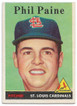 Phil Paine 1958 Topps Card 442 B Phil Paine 1958 Topps Card 442 B