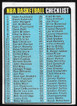 1973-74 NBA Checklist 1-176 Card 121