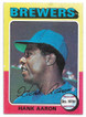 Hank Aaron 1975 Topps Card 660 (crease along part of top of card)