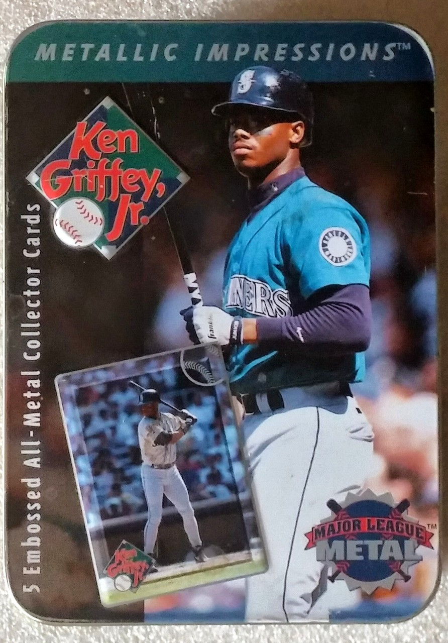 Ken Griffey Jr. 1996 Metallic Impressions 5-Card Set in Tin Container