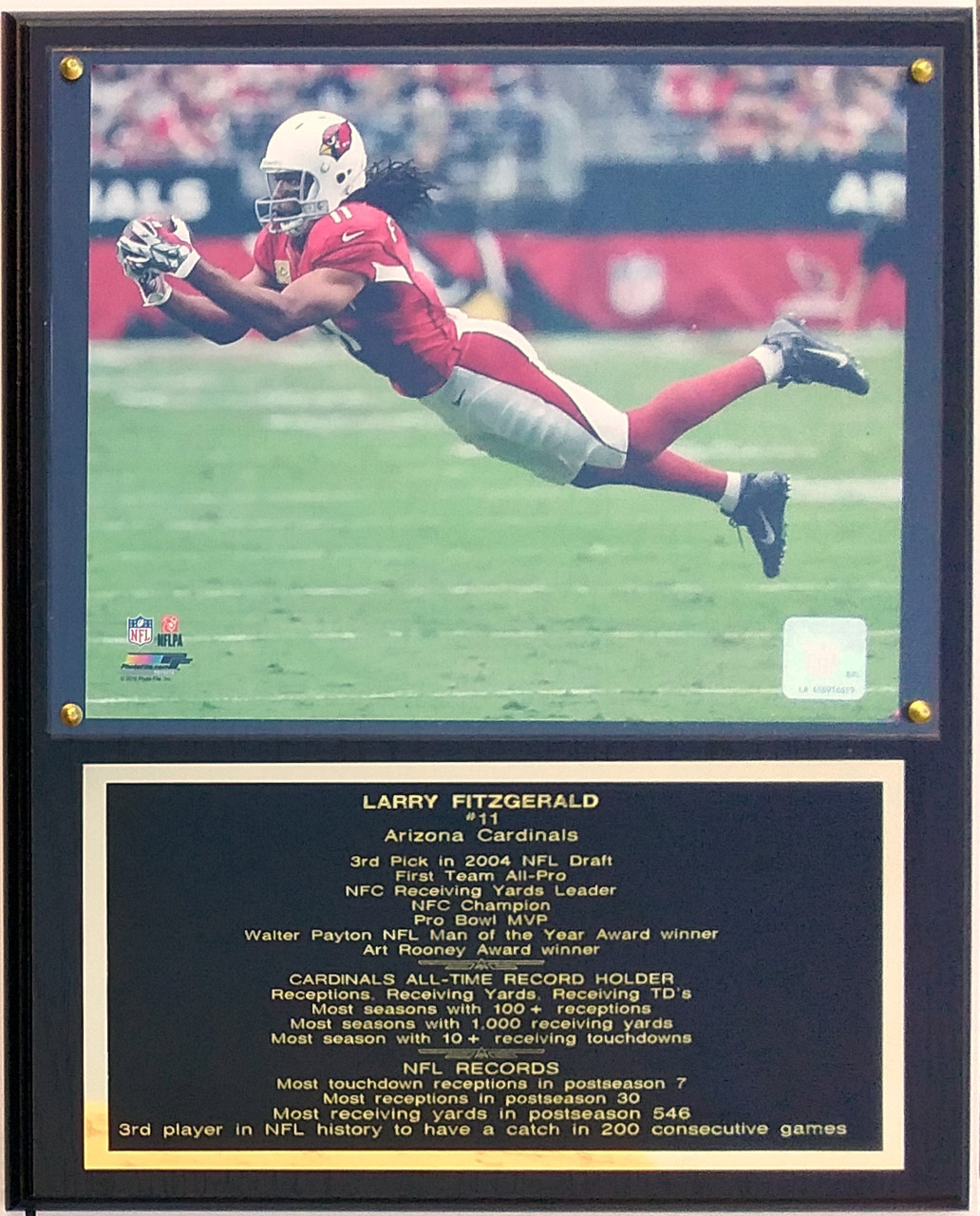 Larry Fitzgerald Arizona Cardinals 12x15 Stats Plaque (H)