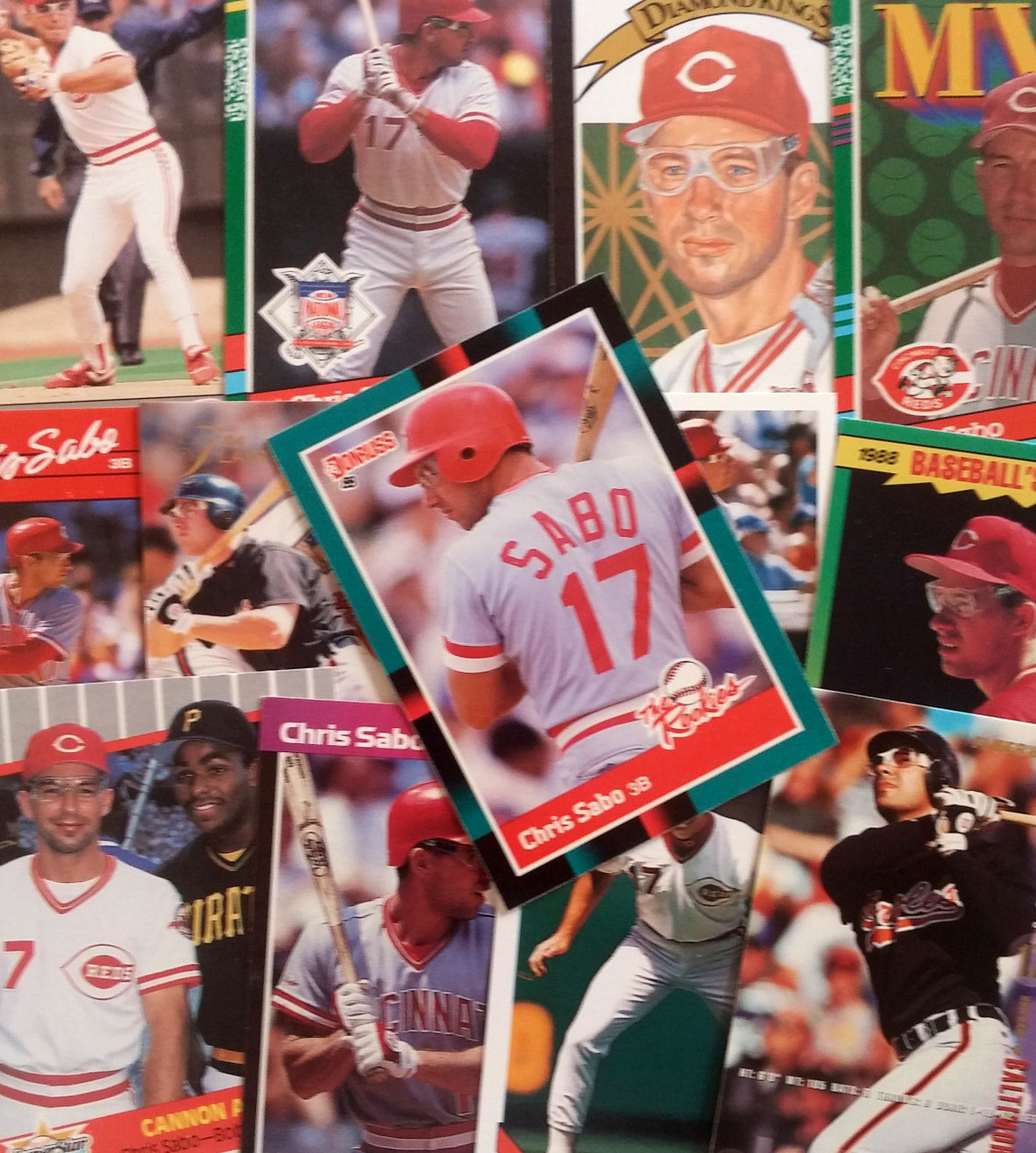 MLB Chris Sabo Signed Trading Cards, Collectible Chris Sabo Signed