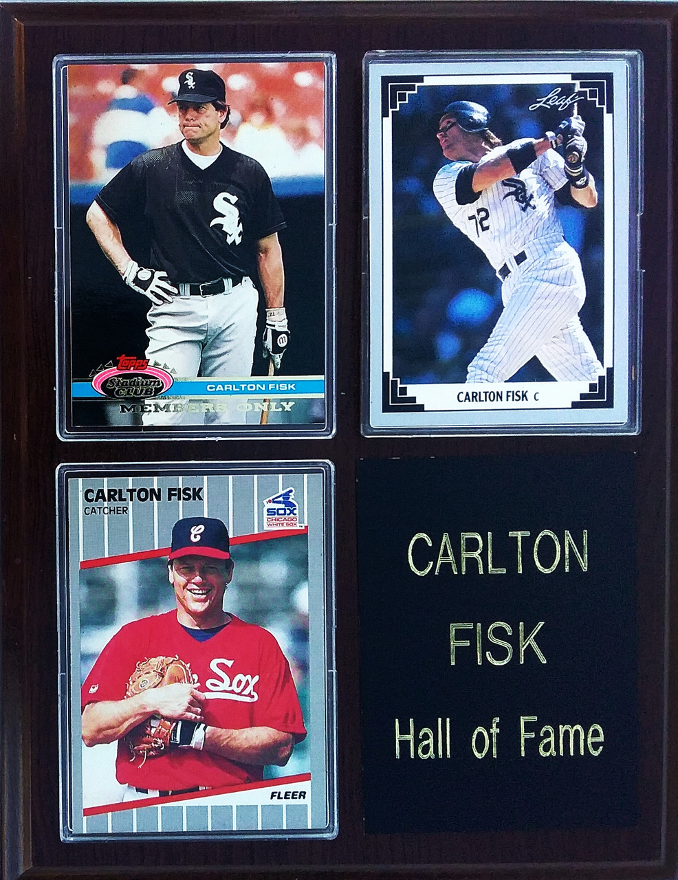 Carlton Fisk Chicago White Sox 3-Card 7x9 Plaque
